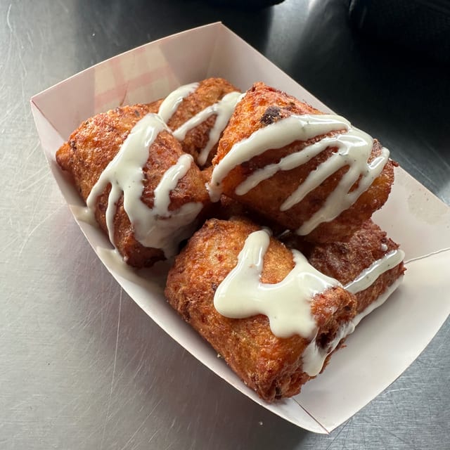 Stuffed potato kegs.