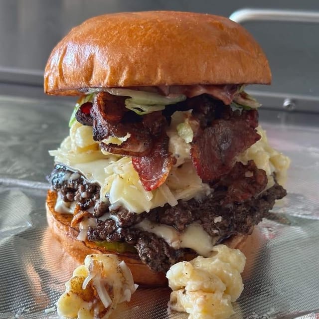 Mac & Cheese Smash Burger.