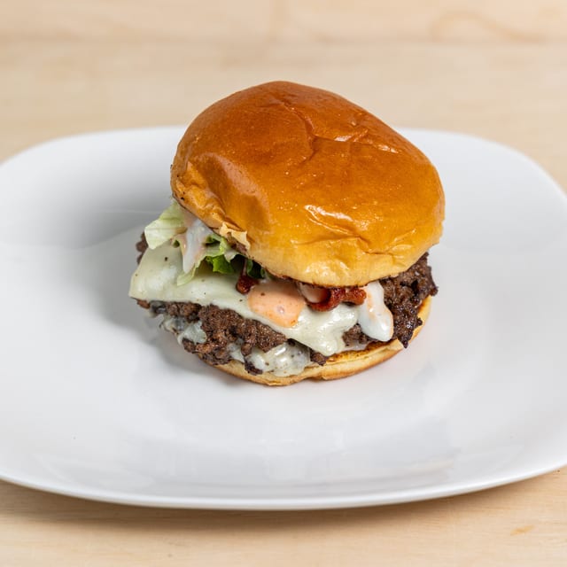Bacon Blue Cheese Smash Burger.