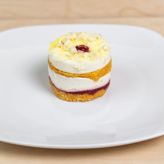 Lemon Raspberry Drop Cake.