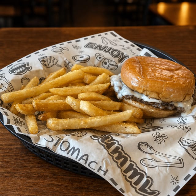 Single patty & fries.