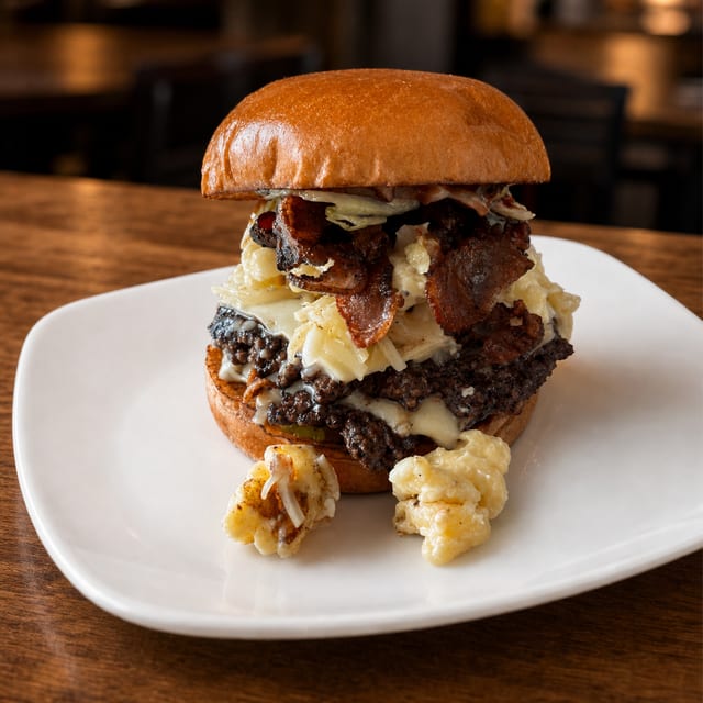 Mac & Cheese Smash Burger.