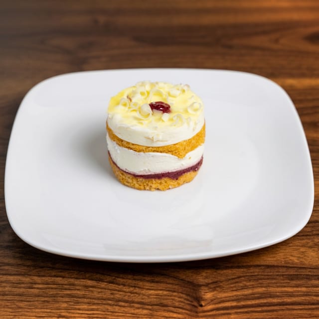 Lemon Raspberry Drop Cake.