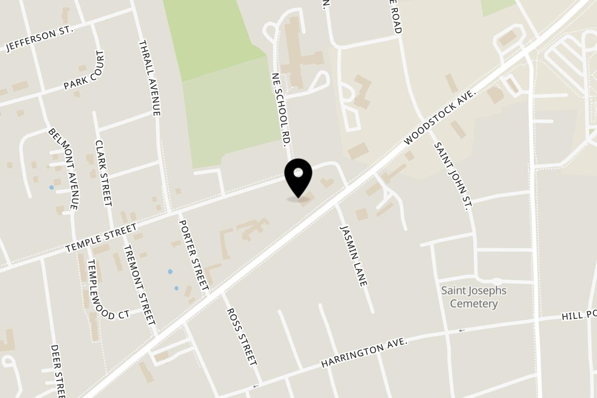 Map showing the location of Townline Grill on 131 Woodstock Ave Suite 1 in Rutland